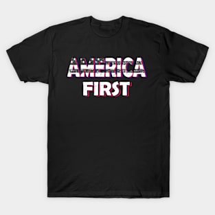 America first USA American patriot flag Memorial Day vintage T-Shirt